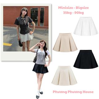   40kg-90kg  Chân Váy Xếp Ly Chữ A Kaki Mềm có quần bảo hộ MInisize Bigsize Phương Phương House Top women - Nữ 