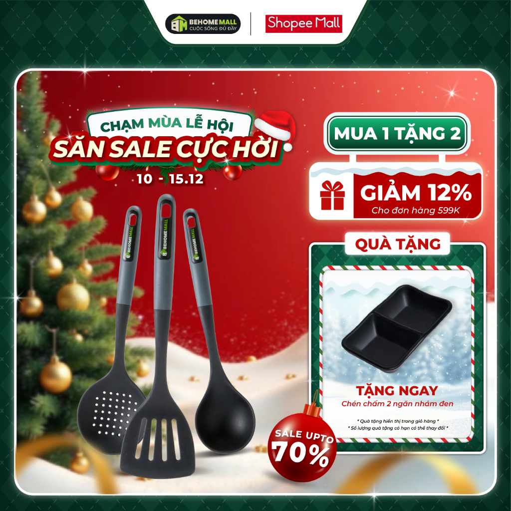 Xẻng lật Silicone PDMS BehomeMall tiện lợi chịu nhiệt đến 230 độC an toàn cho sức khỏe