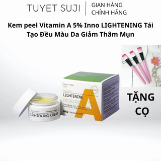   chiế.t 1g làm 1 lần  Kem peel Vitamin A 5% Inno LIGHTENING Tái Tạo Đều Màu Da Giảm Thâm Mụn   tặng cọ   