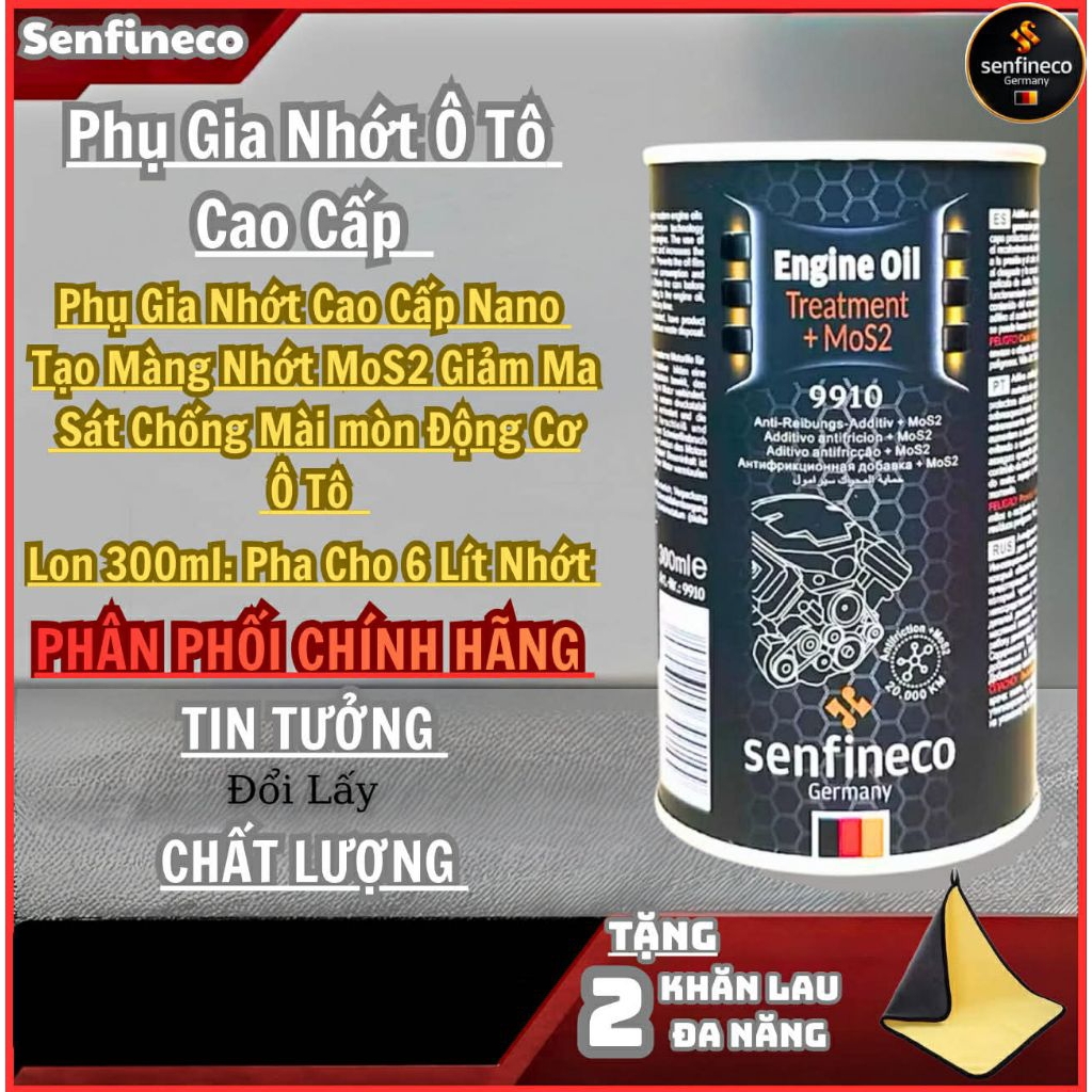 PHỤ GIA NHỚT CAO CẤP CHỐNG MÀI MÒN > CHỐNG QUÁ NHIỆT ĐỘNG CƠ Ô TÔ SENFINECO 9910