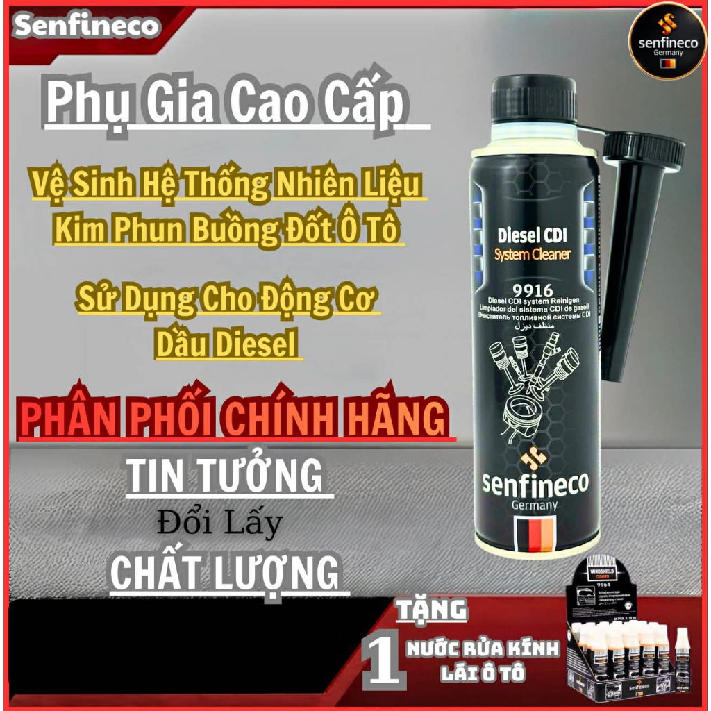 Súc Rửa Cực Mạnh Hệ Thống Kim Phun Và Buồng Đốt Máy Dầu Senfineco 9916 Của Đức