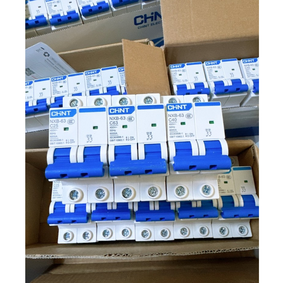Cầu dao Aptomat, CB an toàn Chint MCB NXB-63 2P từ 6A-63A