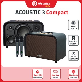 Loa ACNOS ACOUSTIC 3 Compact - Phiên bản nhỏ gọn có quai xách, Bass sub 20cm 220W, X2 Chip DSP, Pin rời 12.000mAh