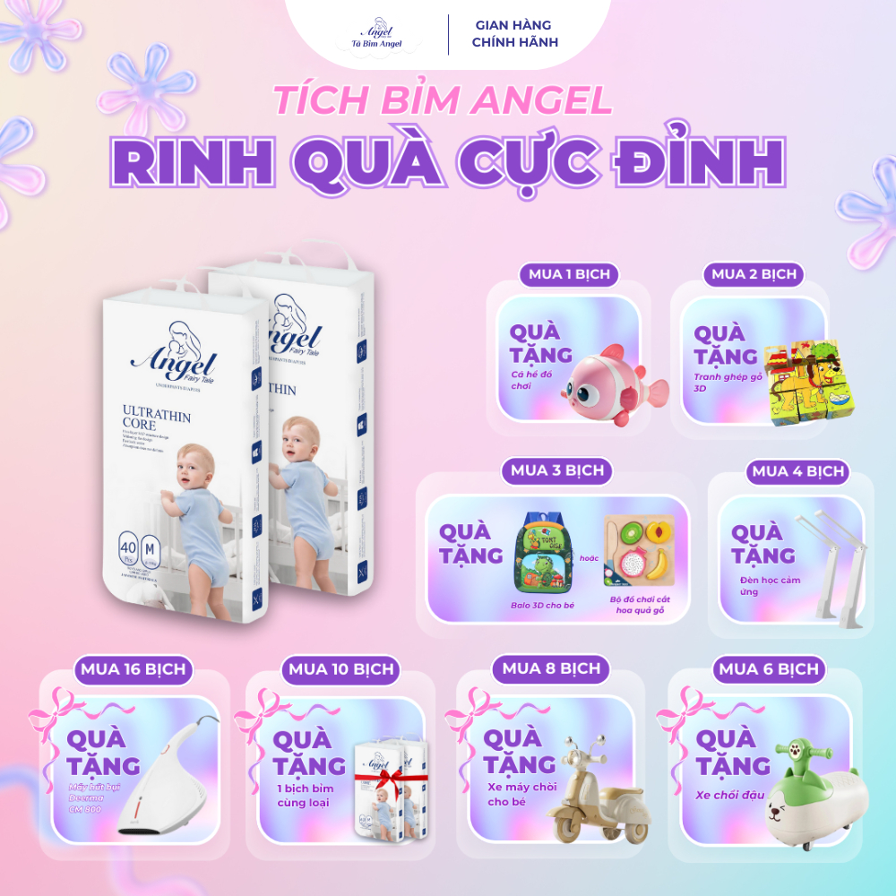 [COMBO 2 BỊCH] Bỉm Quần ANGEL Ultrathin Core full size