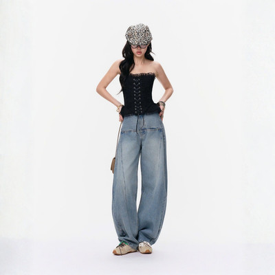 TUBYCATU Quần Jeans Ống Rộng Wide Line Curve QC548