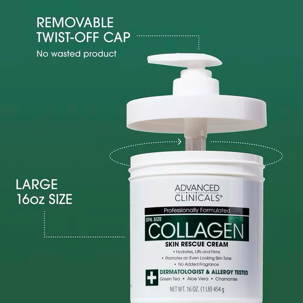 Advanced Clinicals Collagen – Skin Rescue Cream.