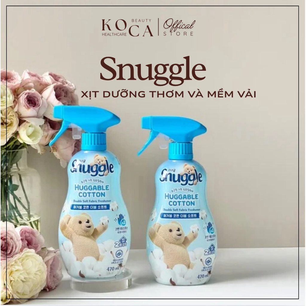 Xịt Thơm Quần Áo Snuggle Huggable cotton 470ml, Mùi Thơm Sạch Sẽ Nhẹ Nhàng, Lưu Hương Lâu