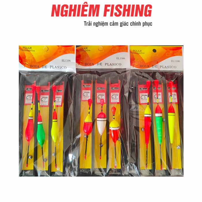 Bộ 3 Phao Câu Cá Buộc Sẵn Dây, Chì, Lưỡi Câu Dùng Để Câu Cá Nước Ngọt ( # BỘ 3 PHAO BUỘC SẴN )