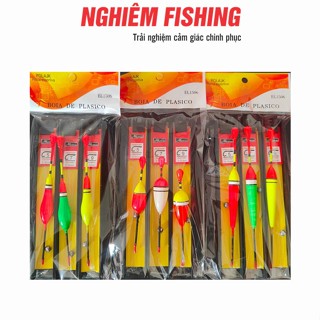 Bộ 3 Phao Câu Cá Buộc Sẵn Dây, Chì, Lưỡi Câu Dùng Để Câu Cá Nước Ngọt ( # BỘ 3 PHAO BUỘC SẴN )