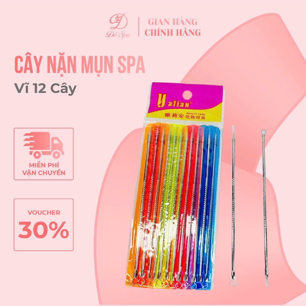 Vỉ 12 Kim Nặn Mụn , Lấy Mụn 2 Đầu Spa Thẩm Mỹ Viện