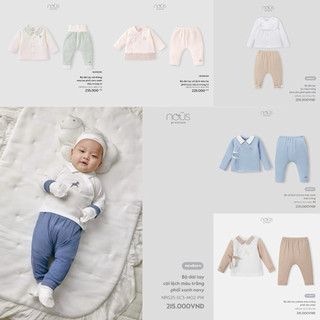  Tổng hợp Bộ quần áo dài tay Nous Premium cho bé trai bé gái size sơ sinh 