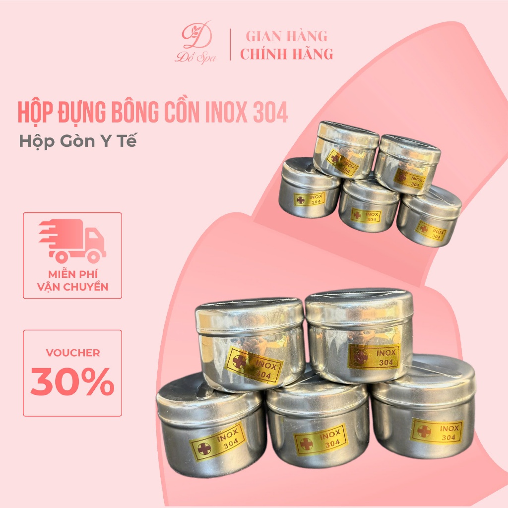 Hộp Gòn , Hũ Đựng Bông Y Tế Tiện Dụng 5x7cm Dùng Trong Y Tế , Spa.