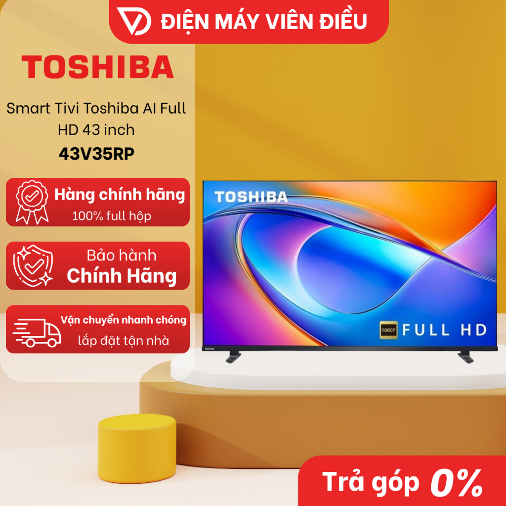 [FREESHIP NGHỆ AN] 43V35RP - Smart Tivi Toshiba AI Full HD 43 inch 43V35RP Sắc nét, đa nhiệm