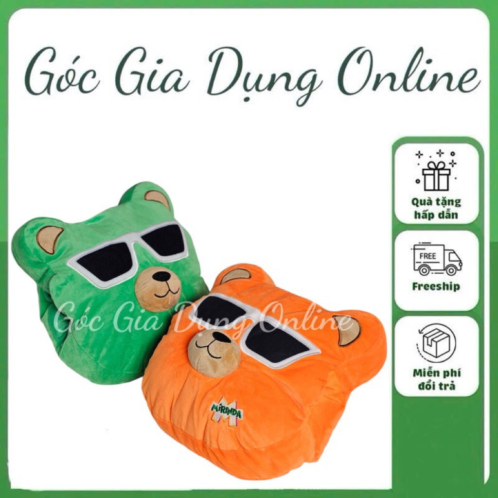 TẶNG KÈM QUÀ. GẤU BÔNG ĐEO KÍNH MIRINDA CÓ CHỖ Ủ ẤM TAY