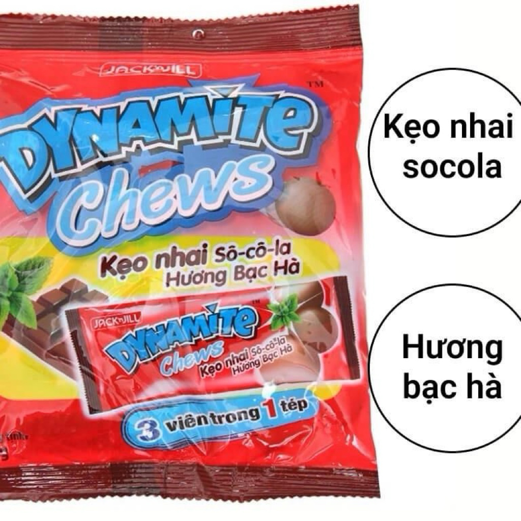 Kẹo nhai socola hương bạc hà Dynamite Chews gói 125g