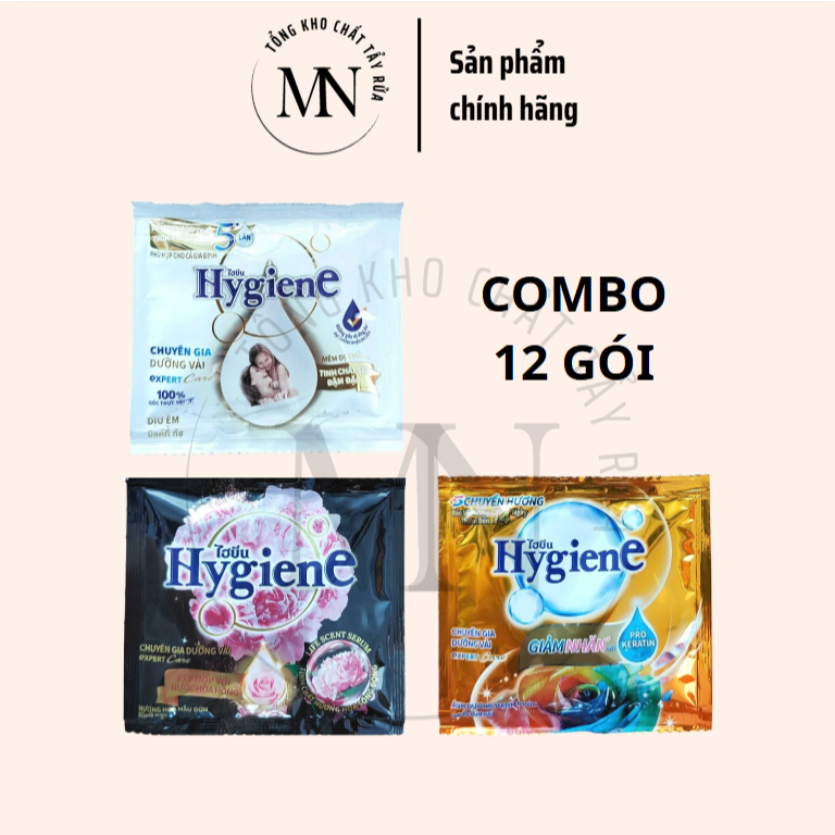 [HYGIENE] COMBO 12 GÓI Nước xả vải đậm đặc Hygiene Expert Care gói 20ml - Bản Tiếng Việt