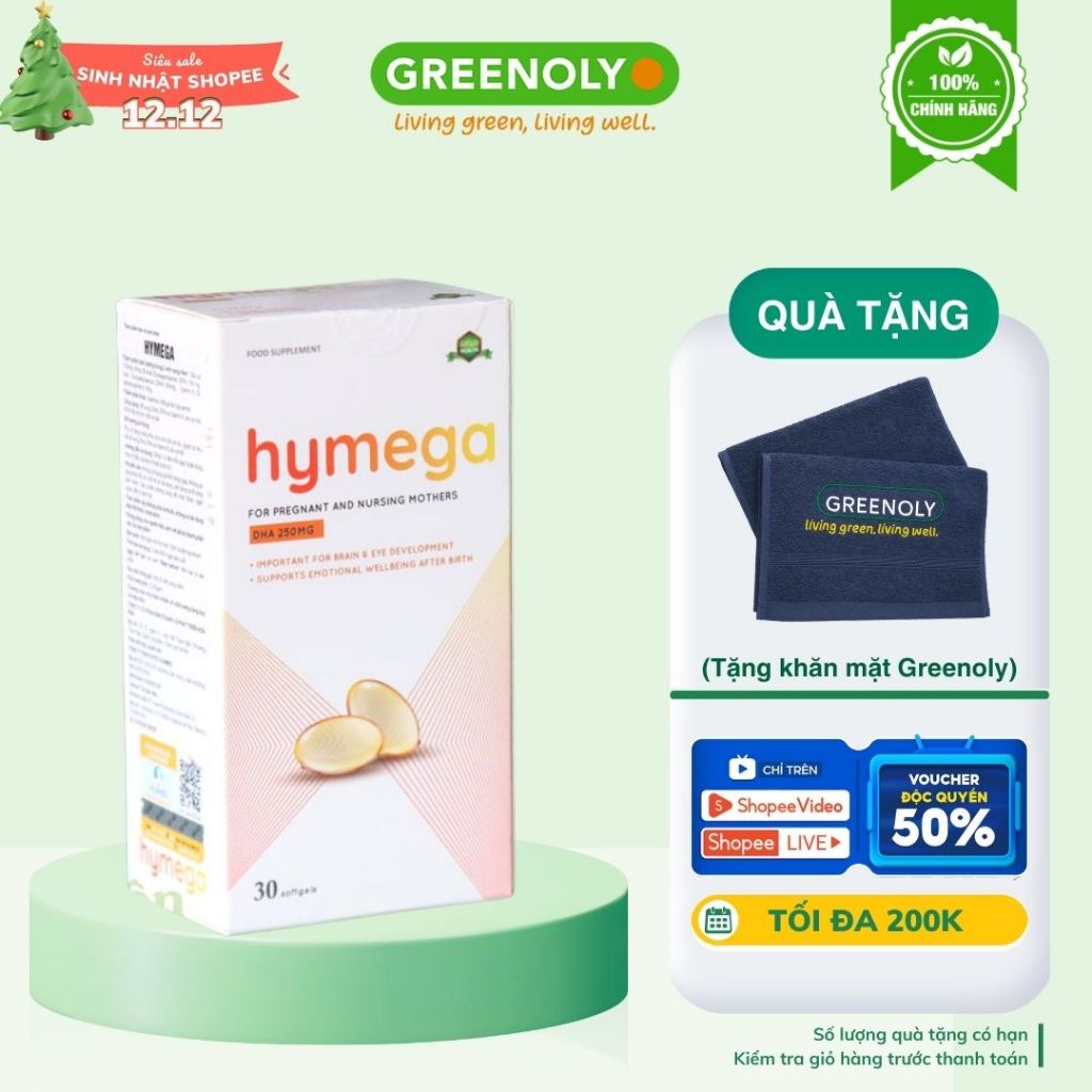 Viên uống DHA EU tinh khiết Aplicaps Hymega bổ sung DHA hàm lượng cao, EPA, vitamin E hộp 30 viên