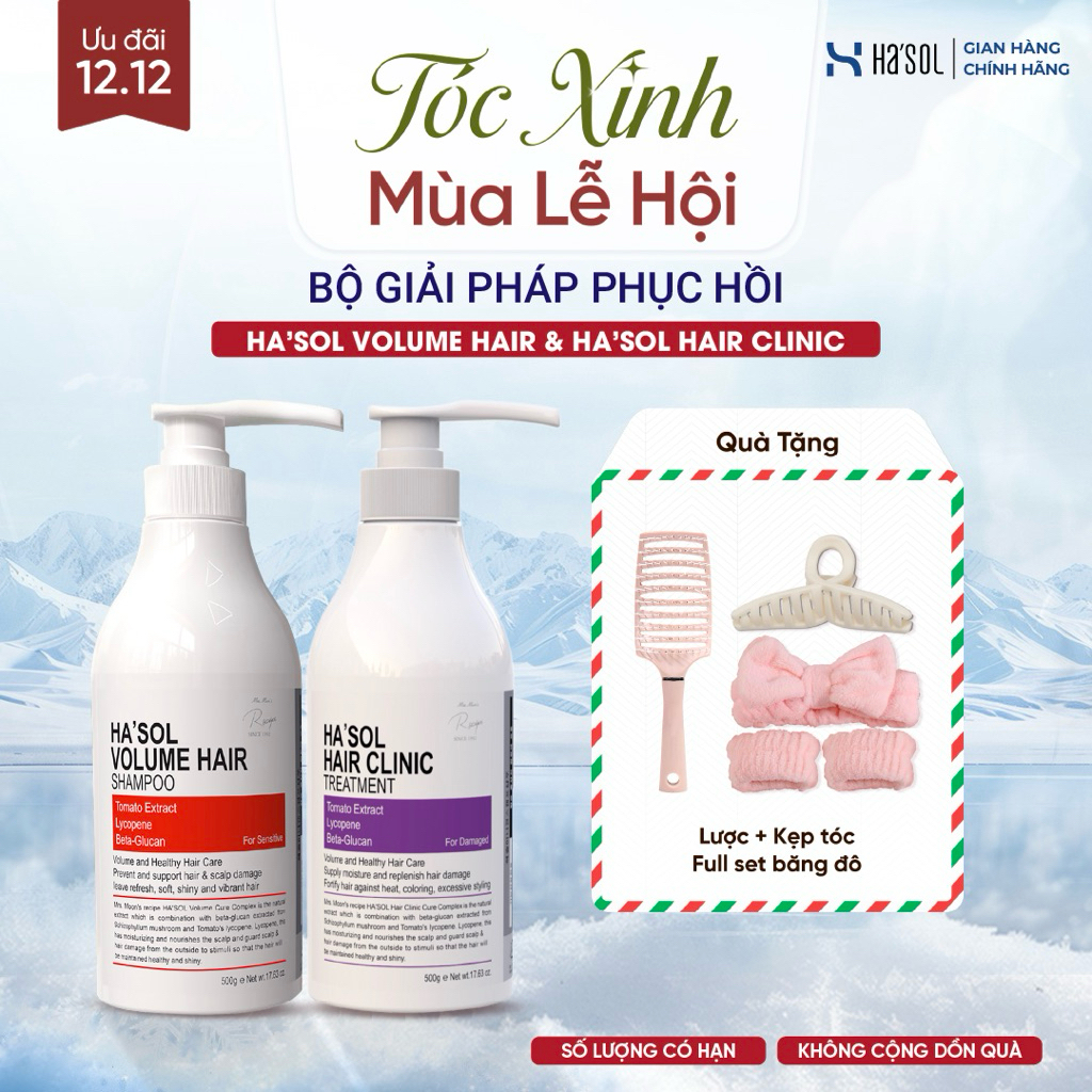 Giải Pháp Phục Hồi Làm Phồng Tóc Tự Nhiên Hỗ Trợ Mọc Tóc (Dầu Gội Cam Hasol Volume Hair + Kem Ủ Tóc Treatment)
