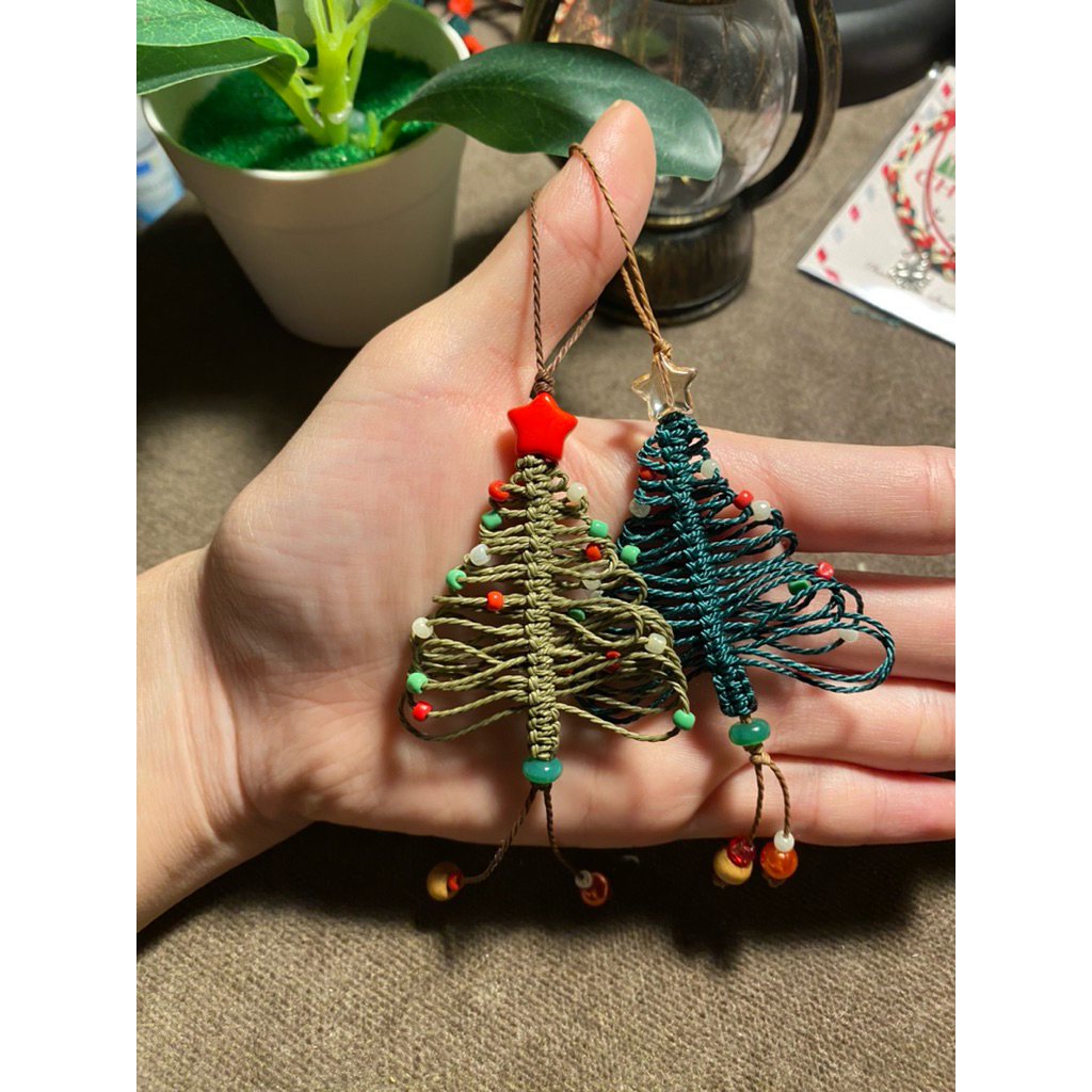 [Auguri] Móc Treo Cây Thông Noel Handmade – Dây Đan Macrame – Trang Trí Giáng Sinh Xinh / Treo Ba Lô