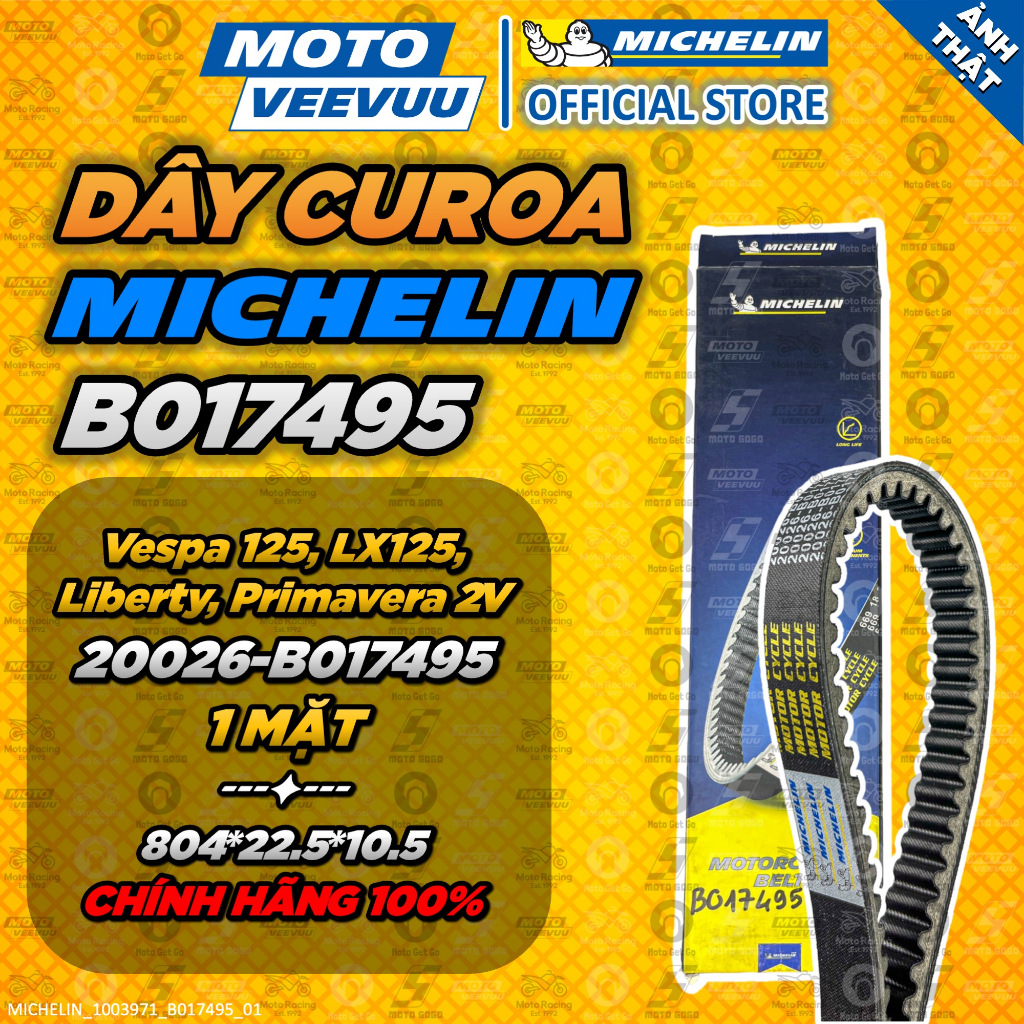[MTVV] Dây Curoa MICHELIN VESPA PIAGGIO Vespa 125, LX125, Liberty, Primavera 2V 20026-B017495 B01749
