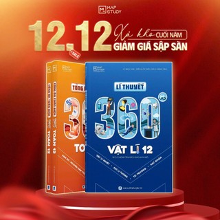  COMBO 2 quyển 360 Toán 12 và 360 Vật Lý 12 Mapstudy 