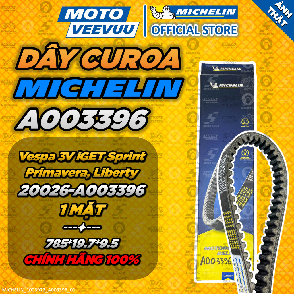 [MTVV] Dây Curoa MICHELIN VESPA PIAGGIO Vespa 3V iGET Sprint Primavera, Liberty 20026-A003396 A00339