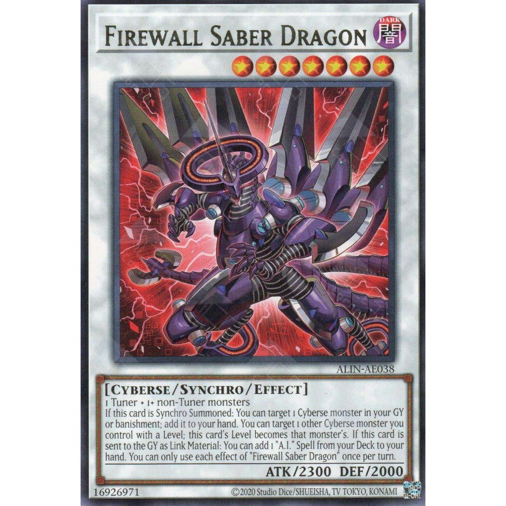 Firewall Saber Dragon - Rare AE - ALIN-AE038