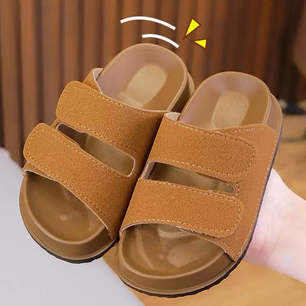 TĂNG 2-3 SIZE KHI MUA Dép Lê Đế Cao Su Mềm Quai Dán Da Lộn Thời Trang Mới - Đế Bằng, Thiết Kế Đơn Giản