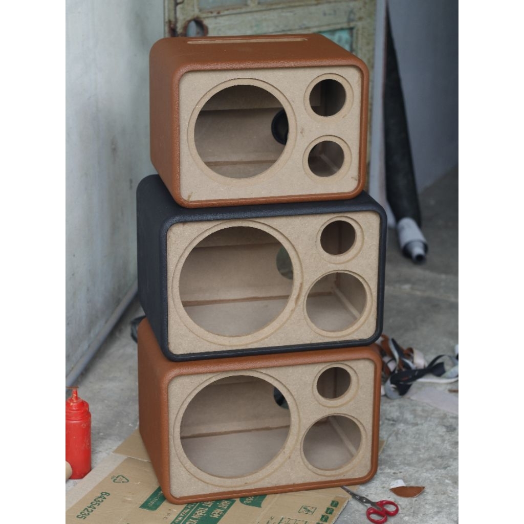 Box loa, vỏ loa bass 25 đơn mid 10 treble 10