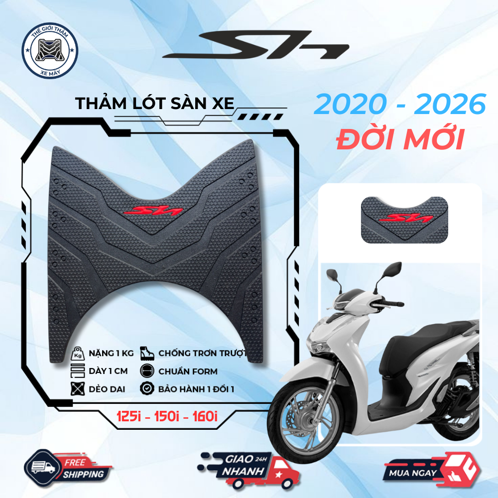 Thảm lót chân SH 125i - 150i - 160i đời 2020 - 2026 thảm lót sàn xe cao su dày chống trơn trượt