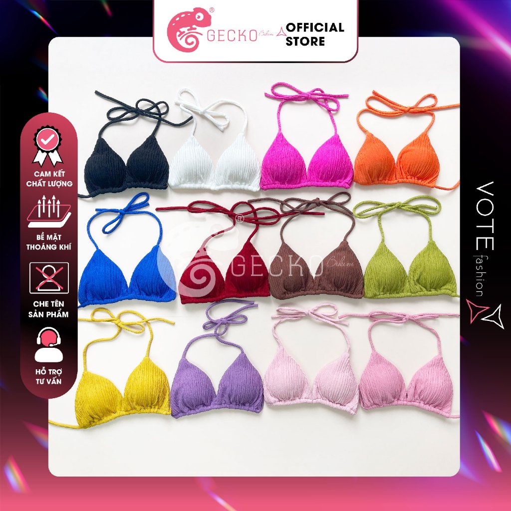 Áo Lẻ Bra Bikini GECKO Thun Xốp Nhật 3PK14 (Ảnh Thật, Nhiều Màu)