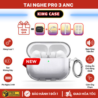   New  Tai Nghe Bluetooth PR0.3 ANC l Bản Nâng Cấp Chống Ồn Tốt l Bass Mạnh l Bản Đủ Loại 1 Có Sạc Ko Dây l King Case 
