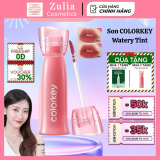   MỚI  Son COLORKEY Watery Tint Phiên Bản Mới Bền Màu Lâu Trôi Không Dính Cốc Siêu Mịn Môi 2.5g 