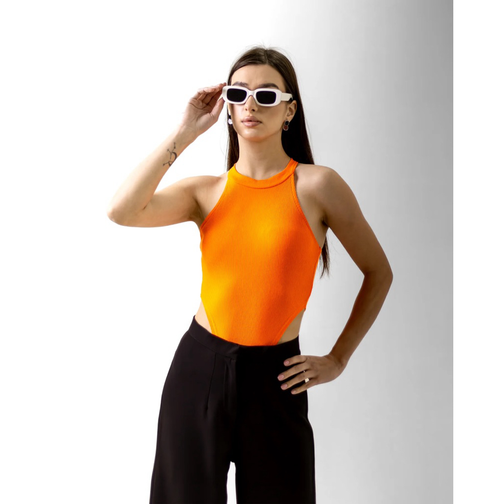 (Sẵn S M)Bodysuit khoét eo cao
