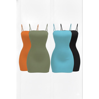   Hoả Tốc HCM  lĐầm body 2 dây xanh ngọc ôm body cổ vuông tinh tế - co giãn mềm mại sexy váy ôm gợi cảm 