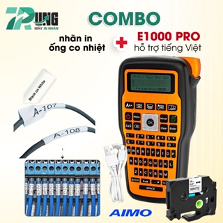 COMBO Máy in nhãn E1000 Pro + 3 cuộn nhãn co nhiệt HZSE  6mm,9mm,12mm  