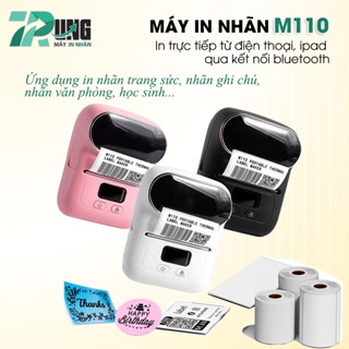  Máy In Nhãn Di Động Aimo M110 - In Mã Vạch QR Nhãn Cáp Nhãn Trang Sức Bluetooth In Qua App 