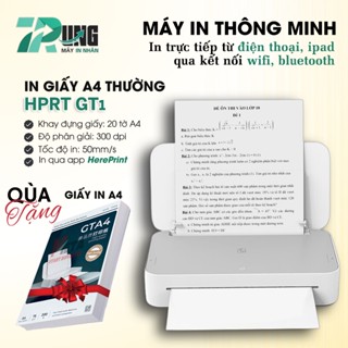  Máy in A4 Nhỏ Gọn HPRT GT1 - In Giấy Thường Không Cần Mực Kết Nối Bluetooth WiFi - TẶNG 1 XẤP GIẤY IN A4 