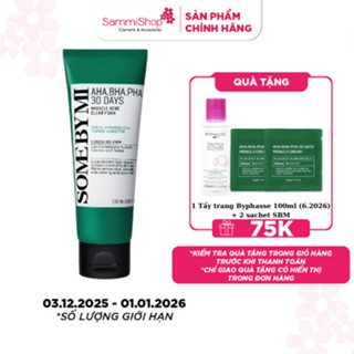  Some By Mi Sữa rửa mặt AHA-BHA-PHA 30 Days Miracle Acne Clear Foam 100ml 