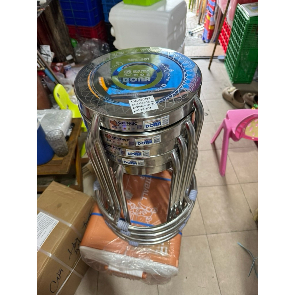 (Chính hãng) ghế đôn inox DONA cao 50cm qui phúc , ghế đẩu inox , ghế inox cao
