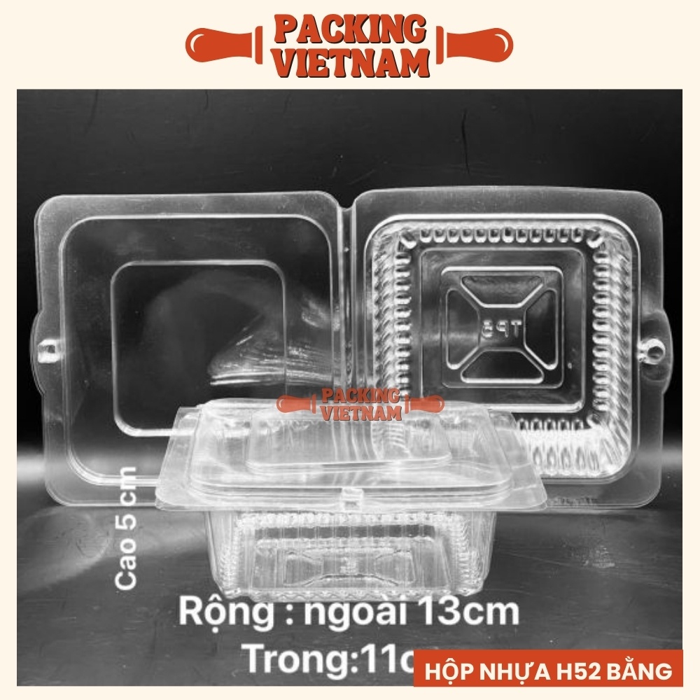 Hộp nhựa đựng bánh h52 bằng dùng đựng bánh, salad, thực phẩm