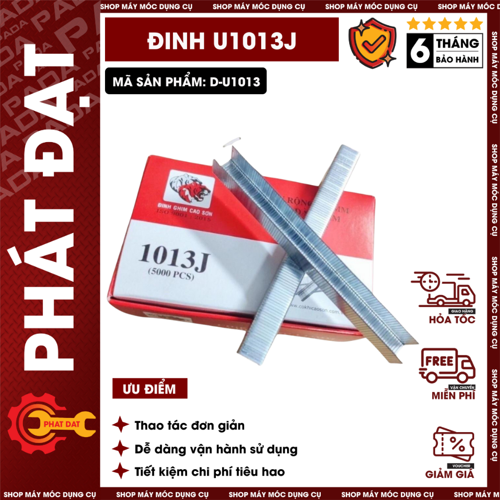 Đinh U 1013J-Hộp 5000 cái-Đinh ghim U cho máy bắn đinh U