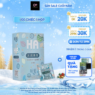  Bao cao su Ha Ultra Thin siêu mỏng nhiều gel bôi trơn nội địa Trung - 100 bao  Có bán lẻ  