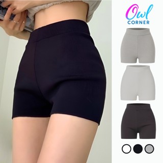 Quần BIKER SHORT Chất Thun Gân Siêu Ôm QU01 Quần Đùi Nữ Cạp Cao Tập Gym Yoga Dance Nâng Mông OWL CORNER 