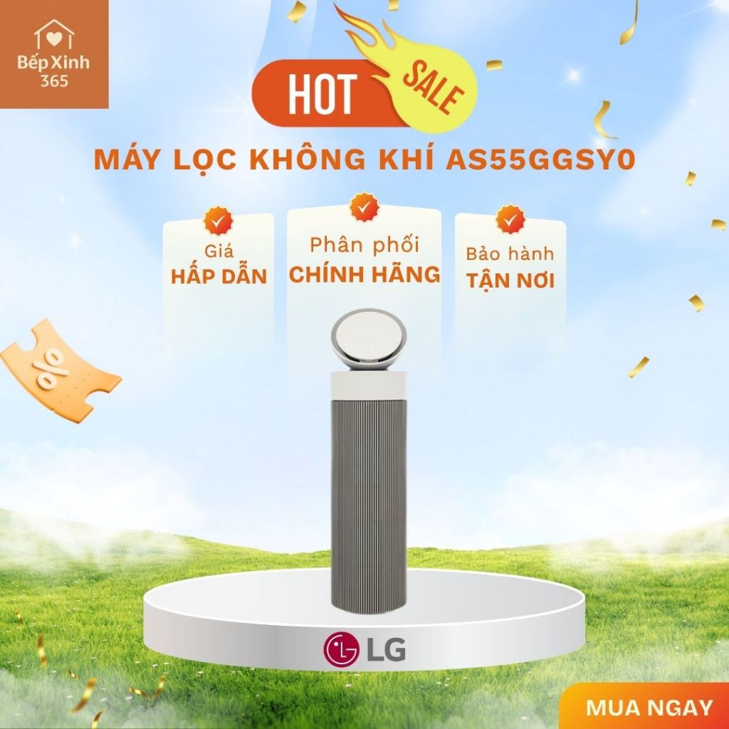 Máy lọc không khí LG PuriCare Aero Booster AS55GGSY0 55W - Hút mùi hiệu quả