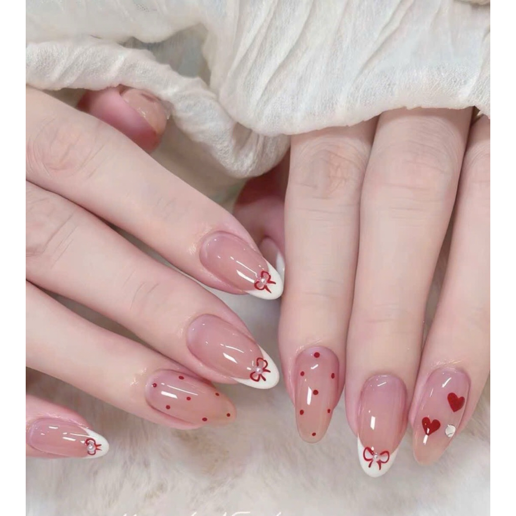 NB35- Nailbox thạch Hồng fen dầu móng đỏ kèm mắt mèo