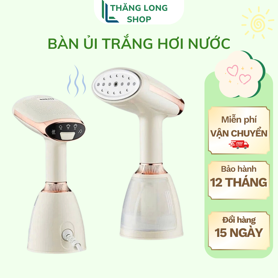 Bàn là hơi nước cầm tay, bàn ủi hơi nước nhỏ gọn công suất 1500W làm phẳng quần áo nhanh
