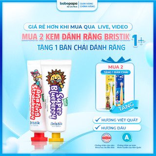  Kem Đánh Răng Cho Bé Bristik Hữu Cơ Hàn Quốc Kem Đánh Răng Cho Bé Từ 1 Tuổi Ngăn Ngừa Sâu Răng Mảng Bám 