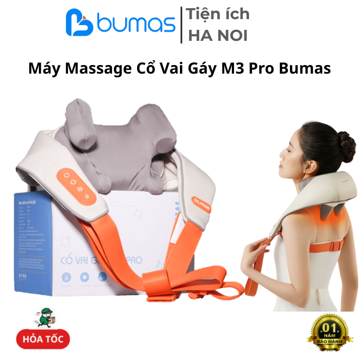 Máy Massage Cổ Vai Gáy Bumas M3Pro– Massage 8 Điểm Chạm Silicon Mô Phỏng Bàn Tay Người
