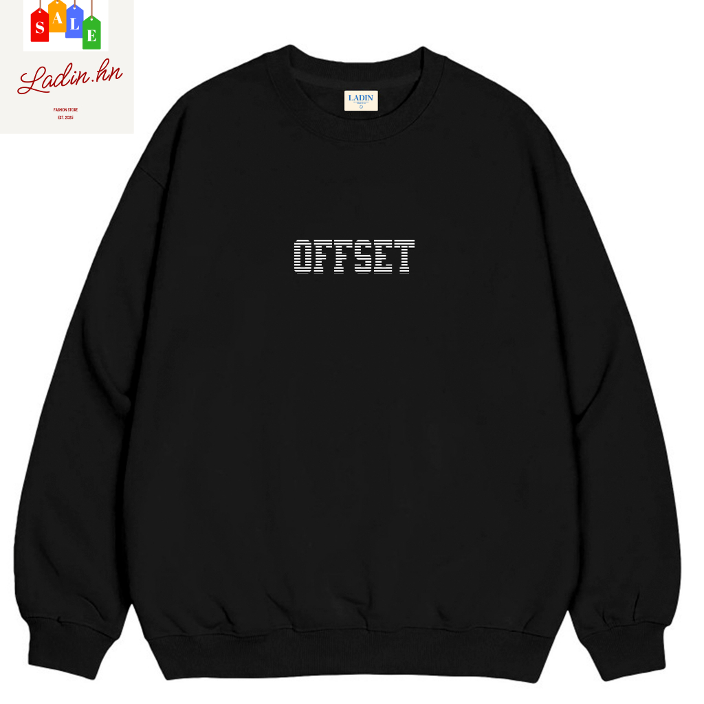 Áo Nỉ Lót Bông OFFSET Cotton 100% Local Brand LADIN Unisex Nam Nữ Local Brand